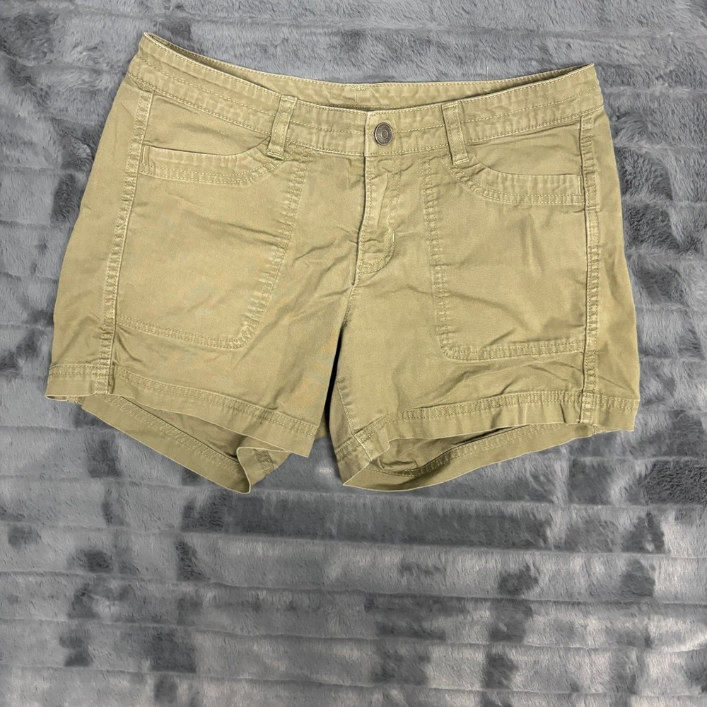 The North Face Womens Khaki Green Utility Hiking Shorts Size 6 Cotton Stretch
